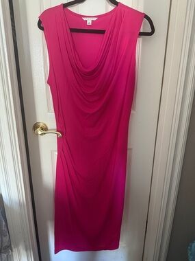 Banana Republic Fuchsia Sleeveless Cowl Midi Dress